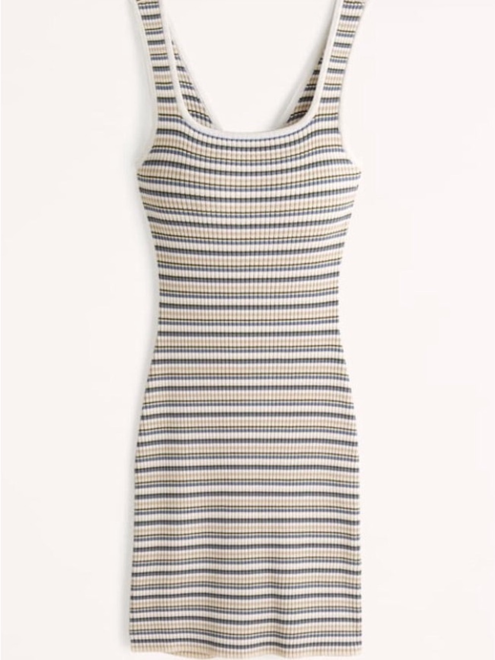 Abercrombie Reversible Ribbed Striped Tank Dress - Blue & Cream